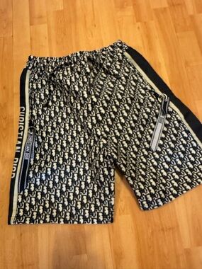 Dior Navy & White Monogram Jacquard Shorts